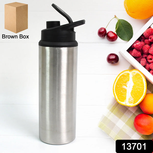 13701 Steel Water Bottle Sipper Bottle Fridge Water Bottle Set of 1 Leak & Rust Proof Bottle Suitable for home, office, gym, outdoor activities, and more (600 ML Approx)