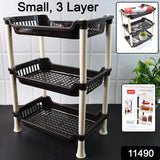 11490 Apex Small Multiuse Plastic Storage Rack Organizer 3-Tier