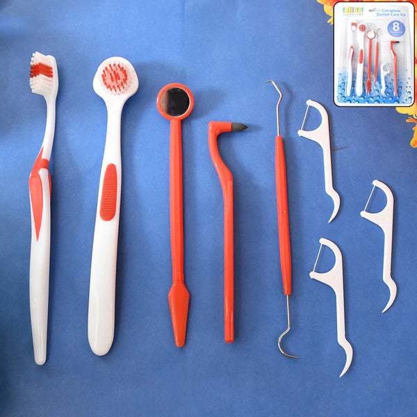 14497 Ergonomically designed anti-slip handles Durable plastic and stainless steel tools Helps remove plaque, tartar, and food particles Ideal for use between dentist visits Travel-friendly and hygienically packaged