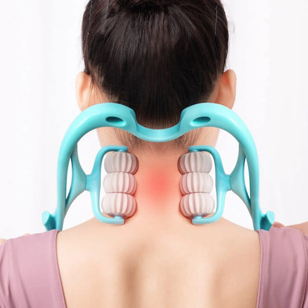 6593A 6 Wheel Dual Pressure Point Cervical Neck Massager WOMEN (1PC)