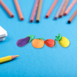 8760 Mini Cute Vegetables and Fruits Erasers or Pencil Rubbers for Kids, 1 Set Fancy & Stylish Colorful Erasers for Children, Eraser Set for Return Gift, Birthday Party, School Prize, 3D Erasers  (4 pc Set)