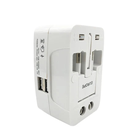 12671 ALL-IN-ONE UNIVERSAL WORLDWIDE TRAVELLING AC ADAPTOR PLUG (AU / UK / US / EU) INTERNATIONAL POWER CHARGER ELECTRIC USB POWER PLUG SOCKET ADAPTER CONVERTER (1 PC)