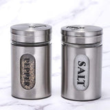 8184 Multi-purpose Seasoning Bottle, Salt and Pepper Shakers Stainless Steel and Glass Set with Adjustable Pour Holes For Home Cooking Picnic, Camping Ration Salt Shakers (1 Pc)