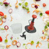 5790 Manual Food Chopper (650ml): 3 Stainless Steel Blades, Locking System, Anti-Slip Base