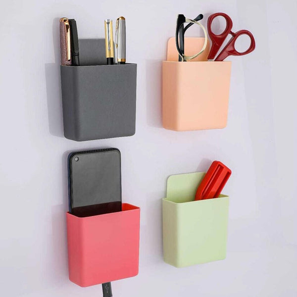 8485 Multipurpose Plastic Wall Mounted Remote & Mobile Holder Stand – (Pack of 4)