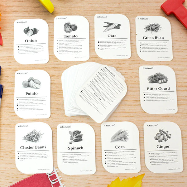 19155 Kidkraft 32-Piece Educational Vegetable Flash Cards Set