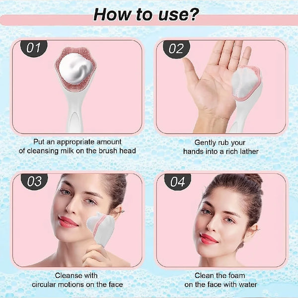 13782 Silicone Face Scrubber Exfoliating Brush, Manual Handheld Facial Cleansing Brush (1 Pc)