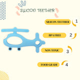 4965 Silicone Helicopter Shape Teether for Baby (1 Pc / Mix Color)