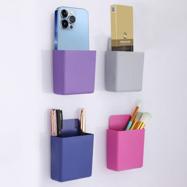 8485 Multipurpose Plastic Wall Mounted Remote & Mobile Holder Stand – (Pack of 4)