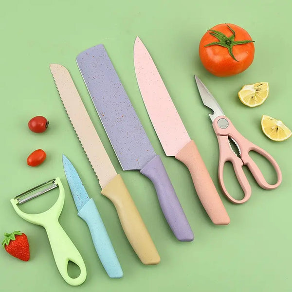 2948 Corrugated 6Pc Kitchen Knife Set Professional Box Knife Set 6 Piece Forged Kitchen Knives with Box.