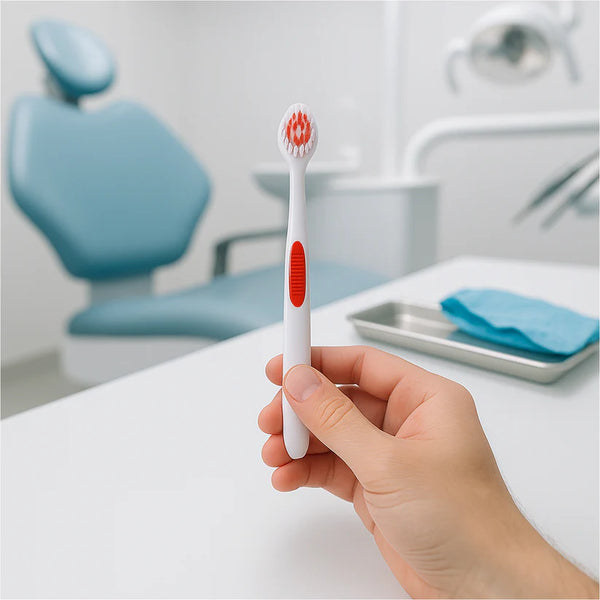 14497 Ergonomically designed anti-slip handles Durable plastic and stainless steel tools Helps remove plaque, tartar, and food particles Ideal for use between dentist visits Travel-friendly and hygienically packaged