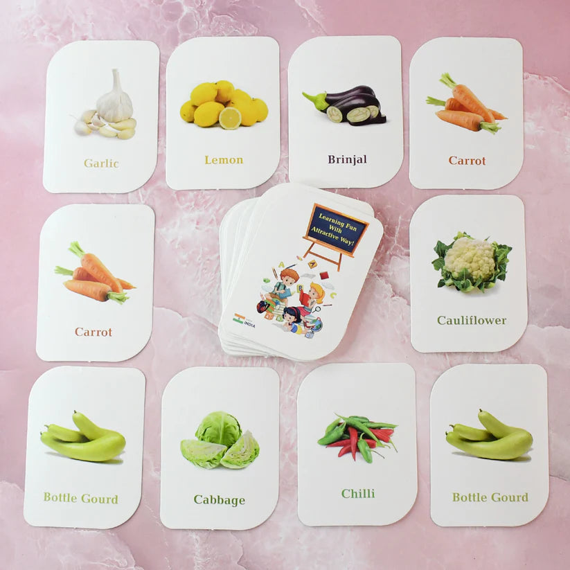19155 Kidkraft 32-Piece Educational Vegetable Flash Cards Set – Amd-Deodap