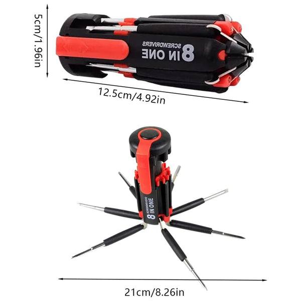 0427 08 in 1 Multi-Function Screwdriver Kit with LED Portable Torch