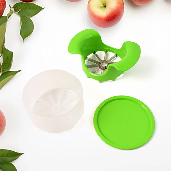 11458 Apex Apple Cutter with Container – Unbreakable ABS Body & Stainless Steel Blades