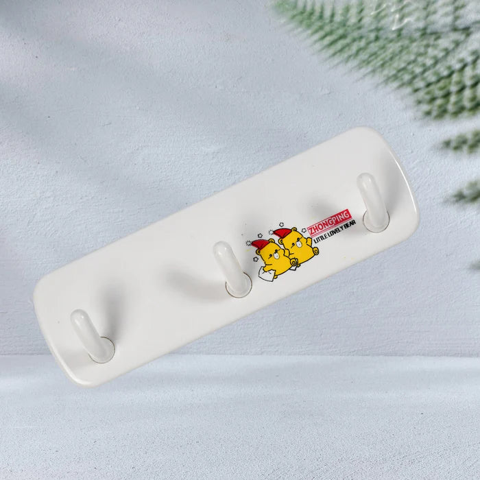 7485 3 Pin Plastic Cloth hanger Wall Door Hooks Rail for Hanging Clot Amd Deodap