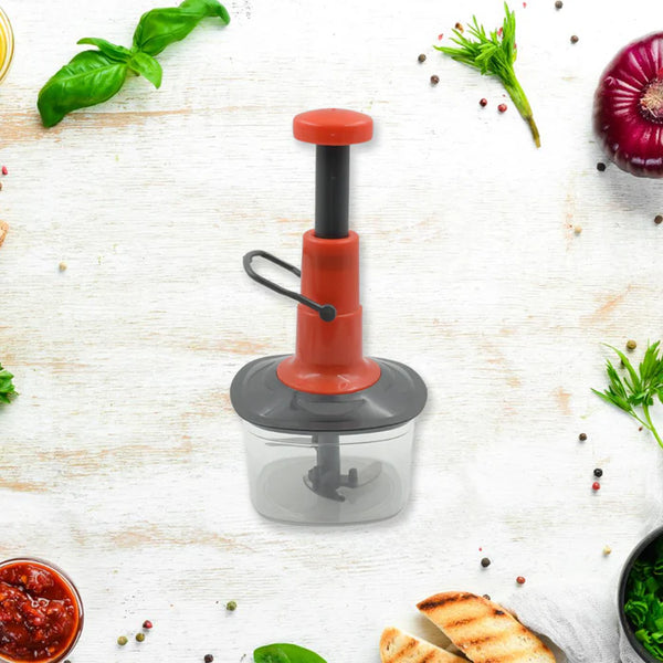 5790 Manual Food Chopper (650ml): 3 Stainless Steel Blades, Locking System, Anti-Slip Base