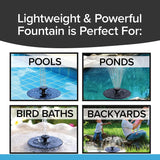 8603 Fast Fountain by Pocket Hose - Solar-Powered - Instantly Adds a Water Feature Virtually Anywhere - 5 Spray Modes - No Installation or Batteries Required - Great for Bird Baths, Pools, Pond & More (1 Pc)