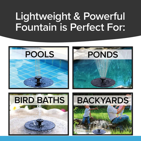 8603 Fast Fountain by Pocket Hose - Solar-Powered - Instantly Adds a Water Feature Virtually Anywhere - 5 Spray Modes - No Installation or Batteries Required - Great for Bird Baths, Pools, Pond & More (1 Pc)