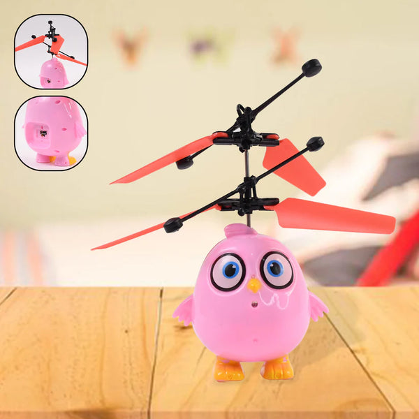 4394 Electroplay Flying Bird RC Toy with LED & Remote Control – Pink Owl Design (1 Set)