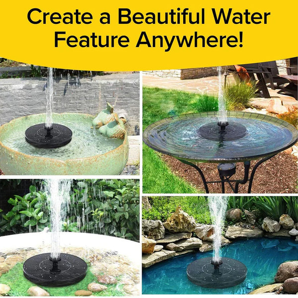 8603 Fast Fountain by Pocket Hose - Solar-Powered - Instantly Adds a Water Feature Virtually Anywhere - 5 Spray Modes - No Installation or Batteries Required - Great for Bird Baths, Pools, Pond & More (1 Pc)