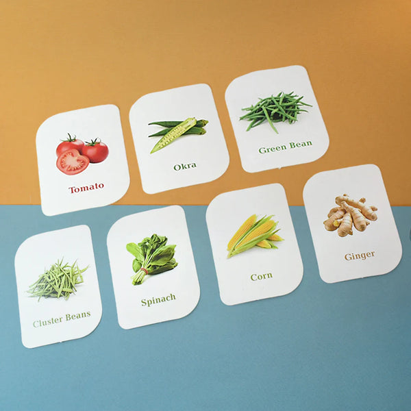 19155 Kidkraft 32-Piece Educational Vegetable Flash Cards Set