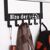 8536 HEAVY-DUTY CARBON STEEL CARTOON NICE DAY OVER DOOR HOOK HANGER RACK, TOWEL HANGER, REMOVABLE DOOR HOOK, COAT, SCARF, CLOTHS HANGER (1 PC / 6 HOOK)