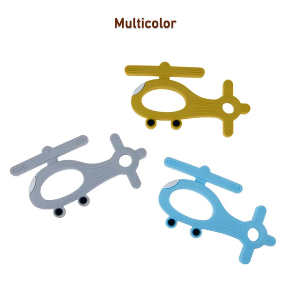 4965 Silicone Helicopter Shape Teether for Baby (1 Pc / Mix Color)