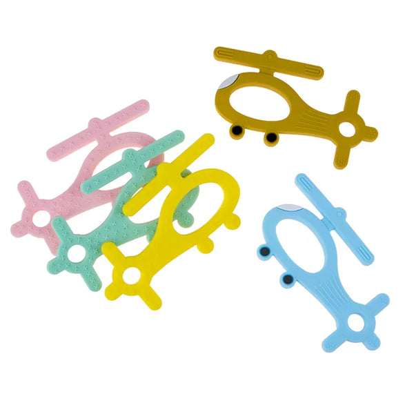 4965 Silicone Helicopter Shape Teether for Baby (1 Pc / Mix Color)