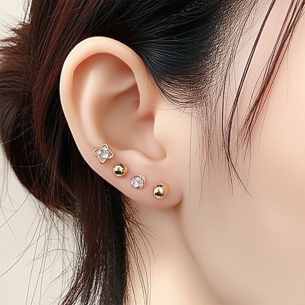 AM5781 - Combo Of 9 Multidesign Earrings Gold Platted Stud Earrings For Women And Girls