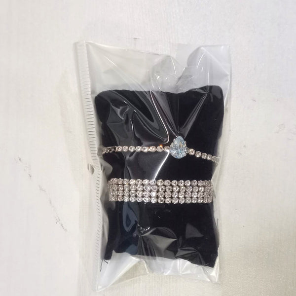AM5785 4 Layer Diamond Silver Solitaire Bracelet, Gifts for Women & Girls