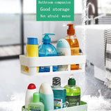 4029A 2PCS PLASTIC SHOWER CORNER CADDY BASKET SHELF RACK WITH STICKER