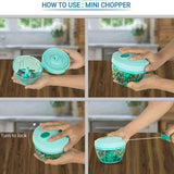 3326 Manual SS Blades Compact Hand Held Vegetable Chopper/Slicer (Brown Package Box)