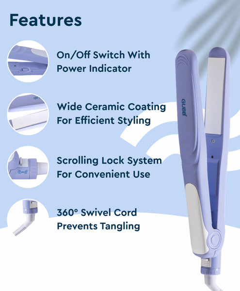AM2120 Gubb Hair Straightener GB557 Light Purple 2 Years Warranty 6 Month Replaceable Warranty