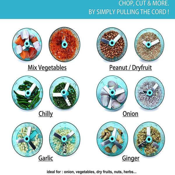 3326 Manual SS Blades Compact Hand Held Vegetable Chopper/Slicer (Brown Package Box)