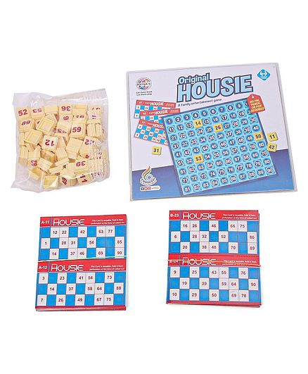 AM0412 Orginal Housie Game Board ,24 Reusable housie and 90 number tiles