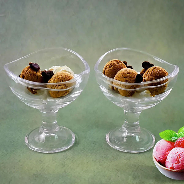 AM5995 Elegant Glass Ice Cream & Dessert Bowl 2 Pcs