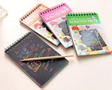 4609 Rainbow Scratch Notebook with Magical Vibgyor Color with Pencil Stick Notepad (Pack of 1)