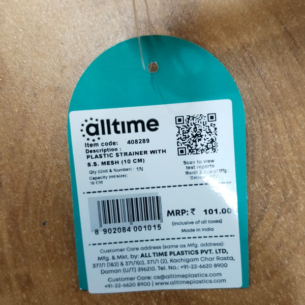 AM5709	Alltime plastic Strainer With S.S. mesh (10cm) - For Tea and Coffee