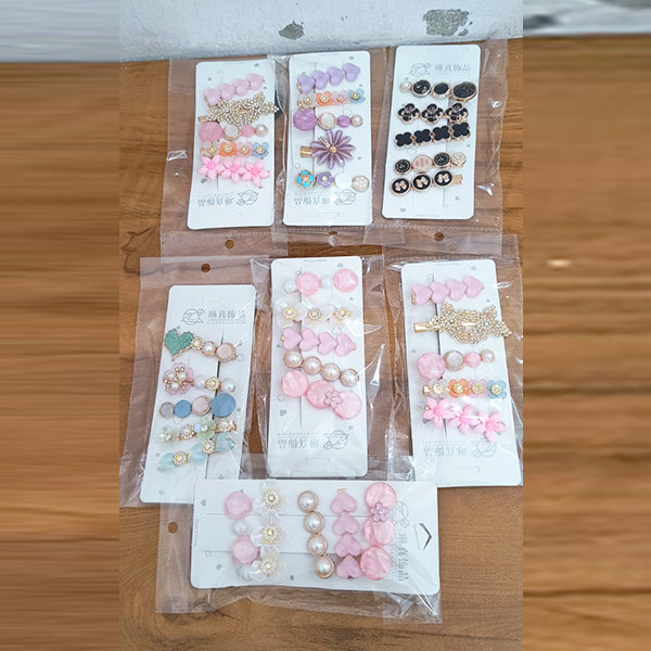 AM5004 Blubby Pearl Hair Clips, Hair Clips for Women, Acrylic Resin Hair Clips, Alligator Bobby Pins, Fashion Geometric Hairpins