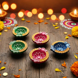 AM0208 Handmade Decorative Diyas For Diwali Decoration (6 Pcs)