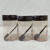 AM6262 Iconic Storage Jar with Spoon 500ml 3pcs – Transparent Container
