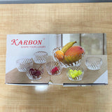 AM5983 Crystal Glass Serving Bowl (Multidesign)- Set of 1 Large & 6 Small Bowl-- KRPS041-L7 & KRPS021-L7 & KRPS031-L7)