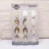 AM2168 Best Statinless Steel Hook 12Pcs Steel Silver Hooks for Wall Hanging, Kitchen, Bathroom