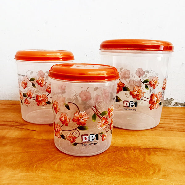 AM3989 Cooking Flower printed design containers (2+3+5) 3pcs set