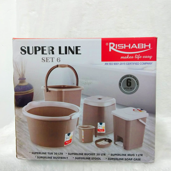 AM6225 Rishabh Super Line 6-Piece Multipurpose Bathroom Set