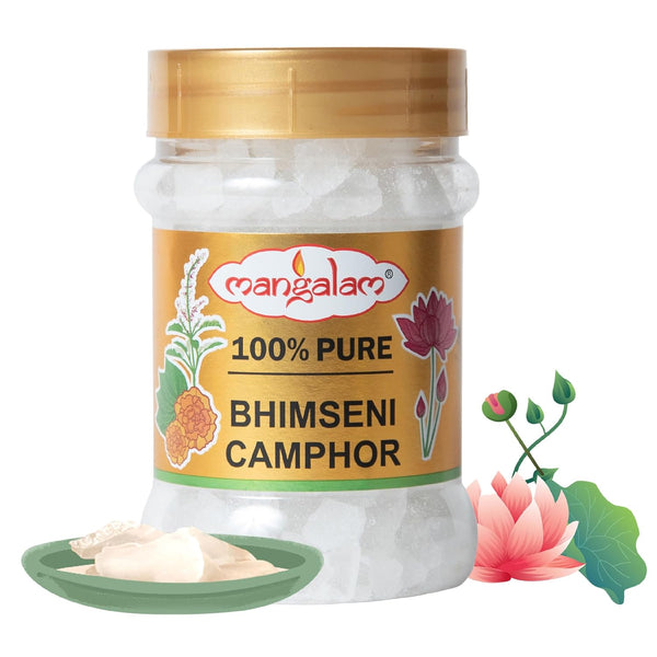 3853 MANGALAM Bhimseni Camphor chunk 100g Jar - Pack Of 1