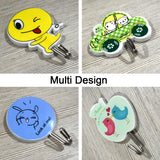 AM5215 Plastic Printed Fancy Self Adhesive Printed Waterproof Adhesive Strong Wall Hook, Multicolour (Multi Design & Color) 3 Pcs