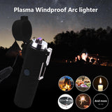 AM5243 Plasma Electric Lighter Rechargeable, Waterproof Lighter Plasma Lighter with Flashlight 360°Flexible Long Neck ARC Lighter Flameless for Camping Hiking