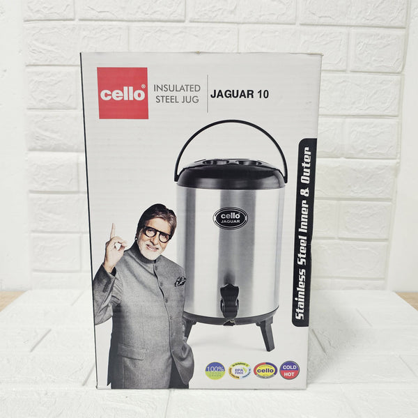 Di0019 Cello Jaguar Stainless Steel Double Walled Water Jug - 10 Ltr