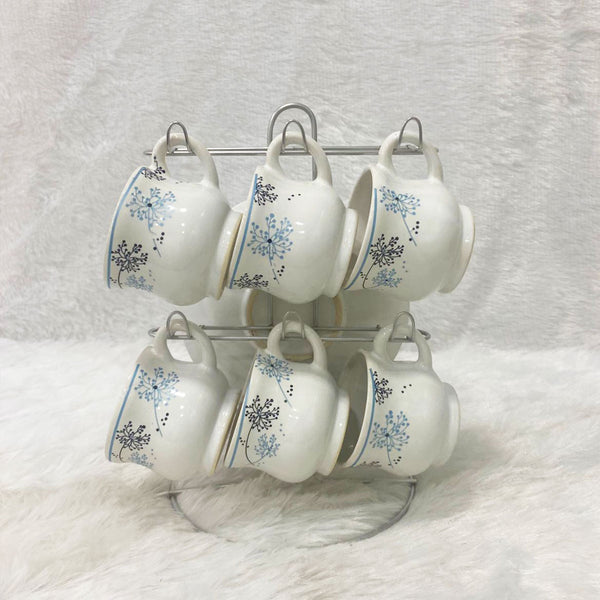 Di0363 Lp Elegant Designer Cup & Saucer Set with Stainless Steel Stand (Set of 12pc)